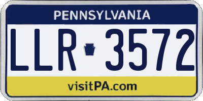 PA license plate LLR3572