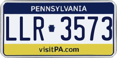PA license plate LLR3573