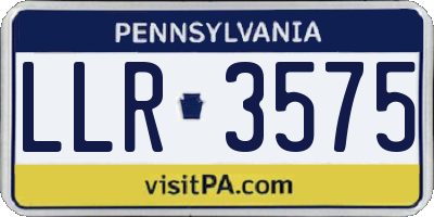 PA license plate LLR3575