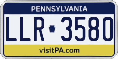 PA license plate LLR3580