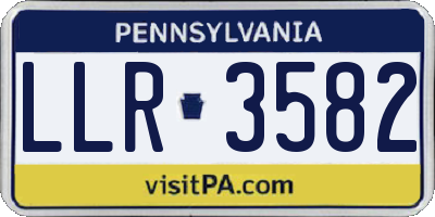 PA license plate LLR3582