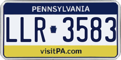 PA license plate LLR3583
