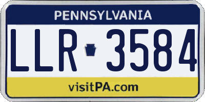 PA license plate LLR3584