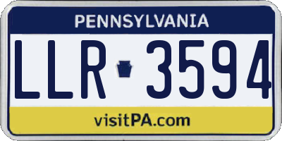 PA license plate LLR3594