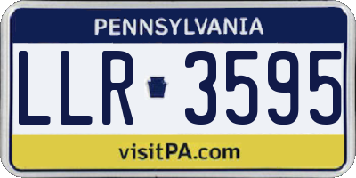 PA license plate LLR3595