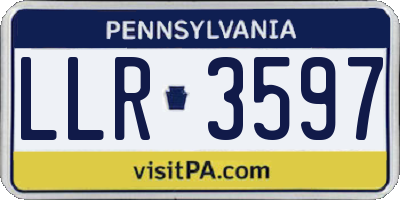 PA license plate LLR3597