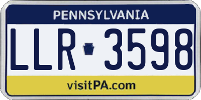 PA license plate LLR3598