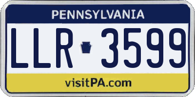PA license plate LLR3599