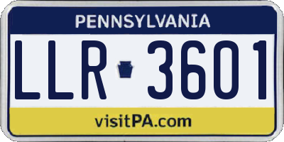 PA license plate LLR3601