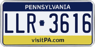 PA license plate LLR3616