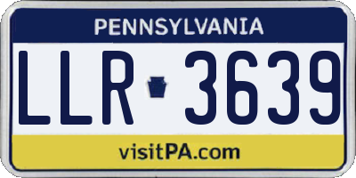 PA license plate LLR3639