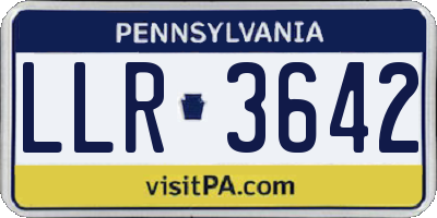 PA license plate LLR3642