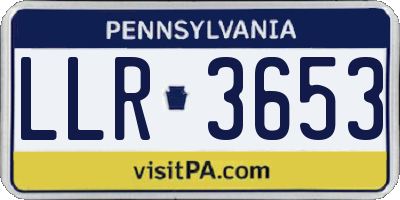 PA license plate LLR3653