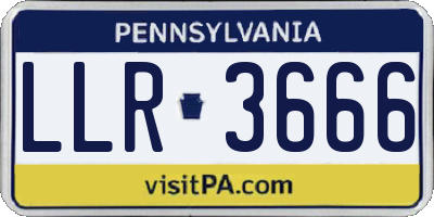 PA license plate LLR3666