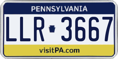 PA license plate LLR3667