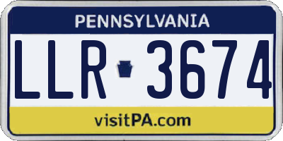 PA license plate LLR3674