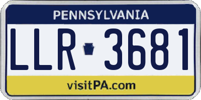 PA license plate LLR3681