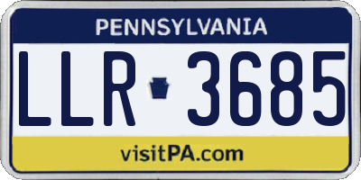 PA license plate LLR3685