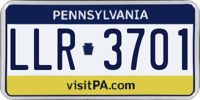 PA license plate LLR3701