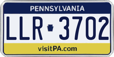 PA license plate LLR3702