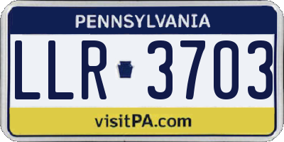 PA license plate LLR3703