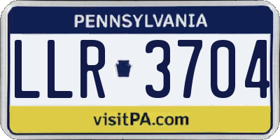 PA license plate LLR3704