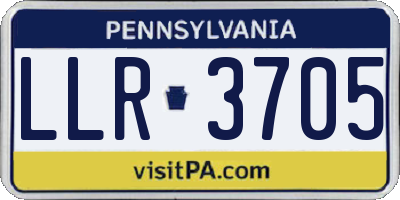 PA license plate LLR3705