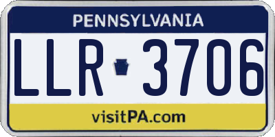 PA license plate LLR3706