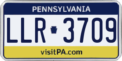 PA license plate LLR3709