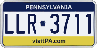 PA license plate LLR3711
