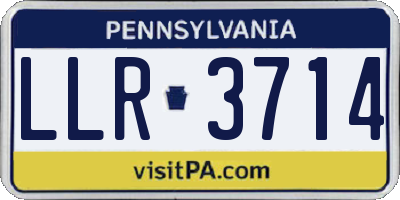 PA license plate LLR3714