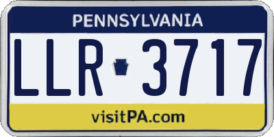 PA license plate LLR3717