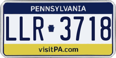 PA license plate LLR3718