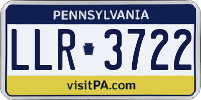 PA license plate LLR3722