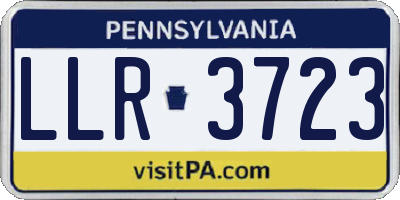 PA license plate LLR3723