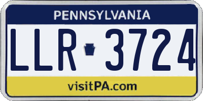 PA license plate LLR3724