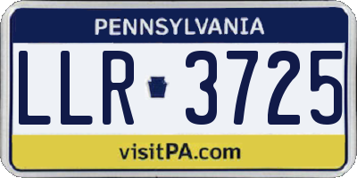 PA license plate LLR3725