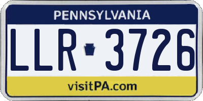PA license plate LLR3726