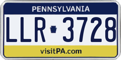 PA license plate LLR3728
