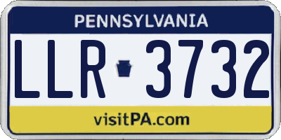 PA license plate LLR3732