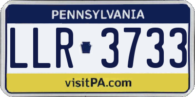 PA license plate LLR3733
