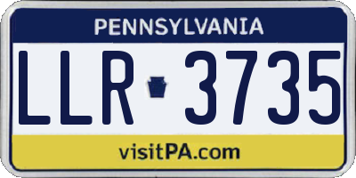 PA license plate LLR3735