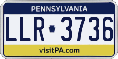 PA license plate LLR3736