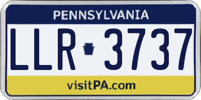 PA license plate LLR3737