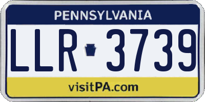 PA license plate LLR3739