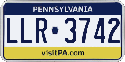 PA license plate LLR3742