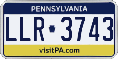 PA license plate LLR3743