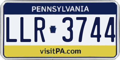 PA license plate LLR3744