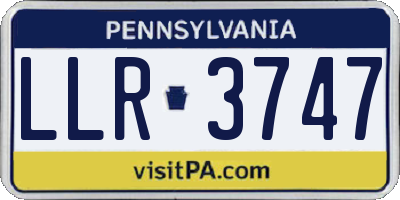 PA license plate LLR3747
