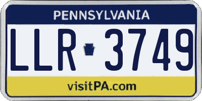 PA license plate LLR3749